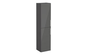 VitrA Root Flat 40cm 2 Door Tall Unit (LH Hinge) - Anthracite High Gloss